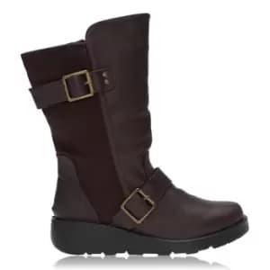 Spot On PU Calf Boot - Brown