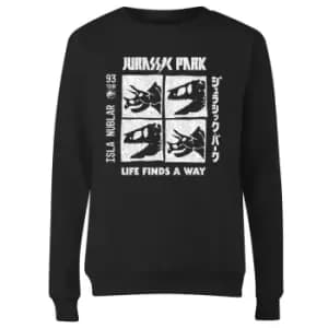 Jurassic Park The Faces Womens Sweatshirt - Black - L