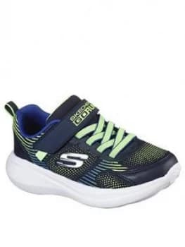 Skechers Boys Go Run Fast Strap Trainer - Navy/Lime