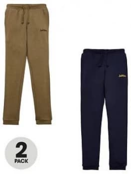 Jack & Jones Junior Boys 2 Pack Logo Joggers - Navy Blazer/Dusty Olive
