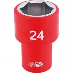 Draper 1/2" Drive VDE Fully Insulated Hexagon Socket Metric 1/2" 24mm