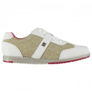 Footjoy Casual Golf Shoes Ladies - White/Tan