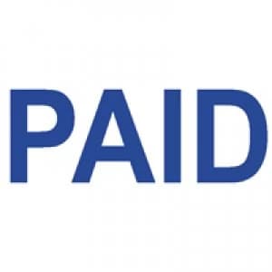 Colop Green Line Word Stamp PAID Blue C144836PAI