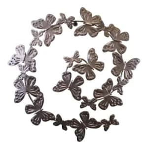 Butterfly Silver Metal Swirl Wall Decoration