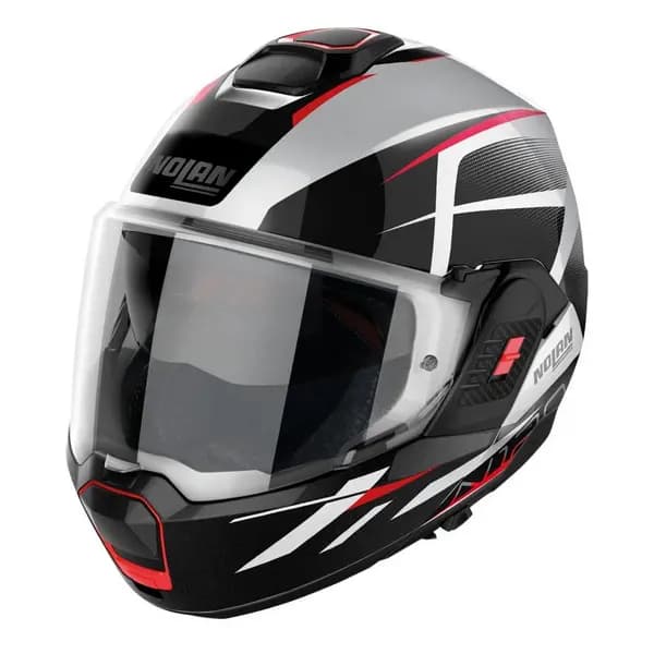Nolan N120-1 Nightlife N-COM 027 Metal White Red Black Modular Helmet Size L