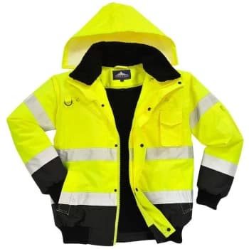 Portwest - C465YBRL - sz L Hi-Vis Contrast Bomber Jacket - Yellow/Blue