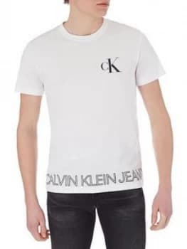 Calvin Klein Jeans Outline Logo Hem T-Shirt - White