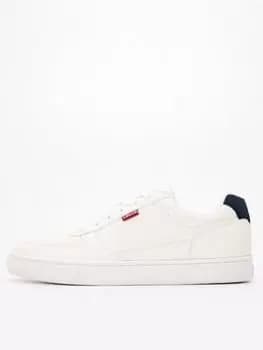 Levis Liam Faux Leather Trainers - White, Size 7, Men