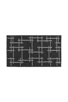JVL Vector Black Indoor Machine Washable Doormat 40 x 70cm