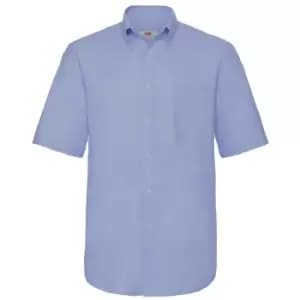 Fruit Of The Loom Mens Short Sleeve Oxford Shirt (L) (Oxford Blue)