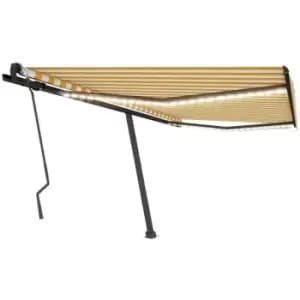 Vidaxl - Manual Retractable Awning with LED 400x300cm Yellow and White Yellow