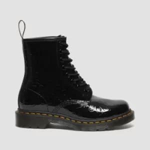 Dr. Martens Womens 1460 Patent Lamper 8-Eye Boots - Black Leopard - UK 3