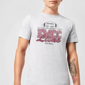 East Mississippi Community College Lions Distressed Mens T-Shirt - Grey - XL