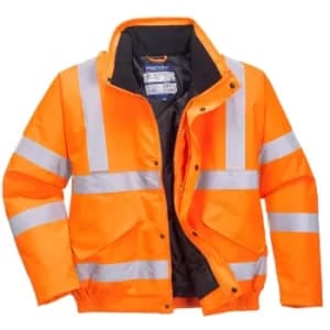 Oxford Weave 300D Class 3 Hi Vis Bomber Jacket Orange 2XL