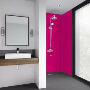 Mermaid Acrylic Shower Wall Panel Azalea 2440mm x 1200mm x 4mm in Pink