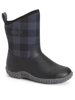 Muck Boots Muckster Mid Print Wellington Boots - Black/Grey, Size 4, Women