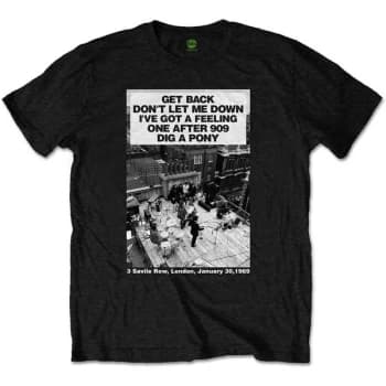 The Beatles - Rooftop Songs Unisex Large T-Shirt - Black