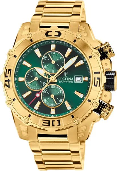 Festina Watch Chronograph Date Mens - Green FST-050