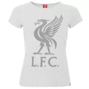 Liverpool FC Womens/Ladies Liver Bird T-Shirt (10 UK) (Ice Grey Marl)