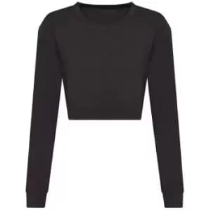 Awdis Womens/Ladies Heather Crop T-Shirt (L) (Black)