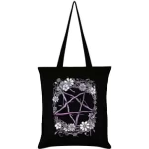 Grindstore Pagan Pentagram Tote Bag (One Size) (Black/Light Purple) - Black/Light Purple