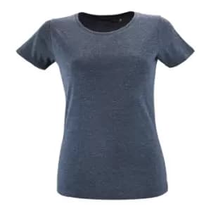 SOLS Womens/Ladies Regent Fit Short Sleeve T-Shirt (M) (Heather Denim)
