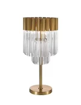 Table Lamp 3 Light E14, Brass, Glass