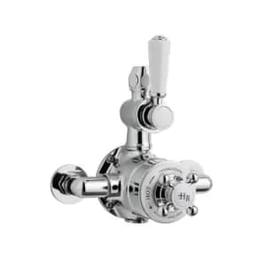 Hudson Reed Twin Thermostatic Shower Valve - Chrome/White