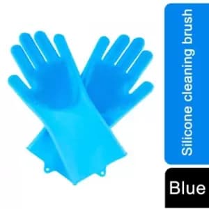 2 in1 Blue Silicone Cleaning Household, Kitchen & Pet Care Scrubber Gloves