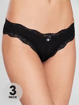 Boux Avenue Boux Avenue Tatiana Brazilian Brief 3 Pack, Black, Size 10, Women
