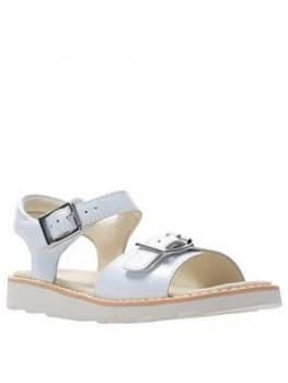 Clarks Crown Bloom Girls Sandal - White, Size 1 Older