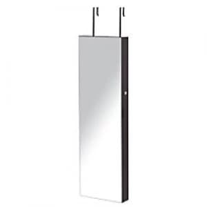 HOMCOM Mirrored Jewellery Cabinet Walnut 1320 mm x 170 mm x 430 mm