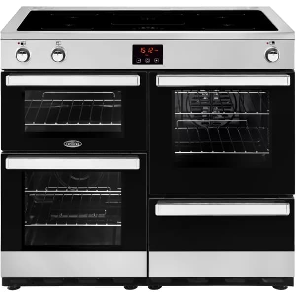 Belling Cookcentre100Ei 100cm Electric Range Cooker with Induction Hob - Stainless Steel - A/A Rated