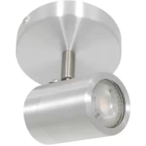 Netlighting Upround Single Spotlight Brushed Steel IP44