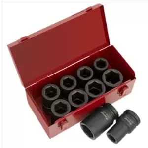 Sealey Premier Impact Socket Set 10pc Deep 1"Sq Drive Metric/Imperial