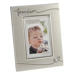 4" x 6" - Silver Plated Satin Photo Frame - Grandson