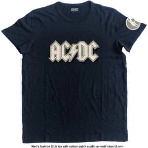 AC/DC - Logo & Angus Unisex Large T-Shirt - Blue