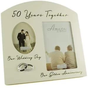 Amore By Juliana Double Anniversary Frame - 50 Years