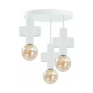 Keter Unica Multi Arm Semi Flush Ceiling Light White, 35cm, 3x E27