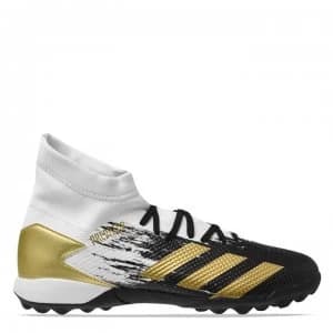 adidas Predator 20.3 Childrens Astro Turf Trainers - White/MetGold