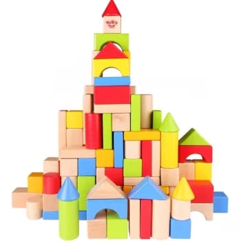 Wooden Builder Blocks - 100 Pieces