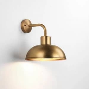 1 Light Outdoor Dome Wall Light Antique Brass, E27
