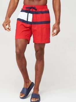 Tommy Hilfiger Longer Length Swimshort - Red Size M Men