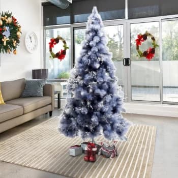 Christmas Time 7ft Christmas Decorations Christmas Tree W/Replica Berry And Spruce - Grey