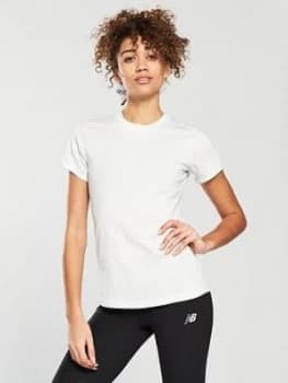 New Balance Transform Tee White Light Grey Size L Women