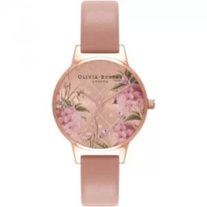 Vegan Friendly Dot Design Floral Print Watch