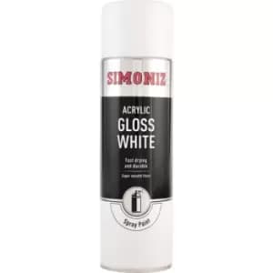SIMP18D Acrylic White Gloss Spray Paint - 500ML