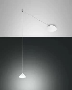 Isabella LED Dome Pendant Ceiling Lights White Glass