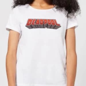 Marvel Deadpool Logo Womens T-Shirt - White - 3XL