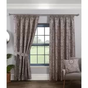 Sundour - Tegola Pencil Pleat Curtain Pair Taped Top Ready Made Curtains Charcoal 90x72 - Charcoal
